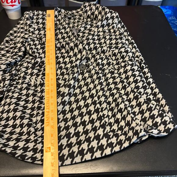Torrid Lightweight Ponte Longline Blazer Women's Size 2X Black Gray Houndstooth - Picture 4 of 8